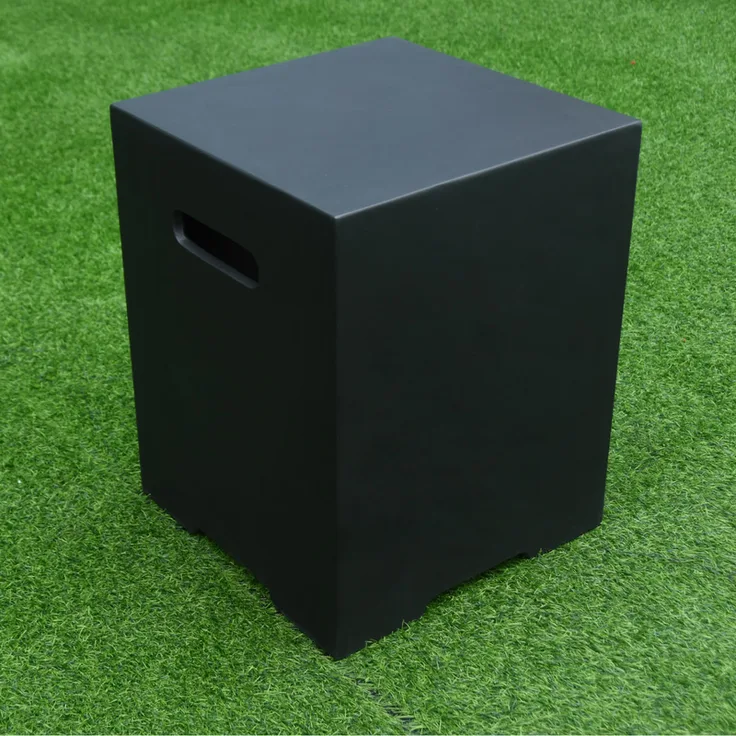 Gardenforma Abdeckung for Gasflaschen, Beton-Optik schwarz, Faserbeton für 5kg Gasbehälter