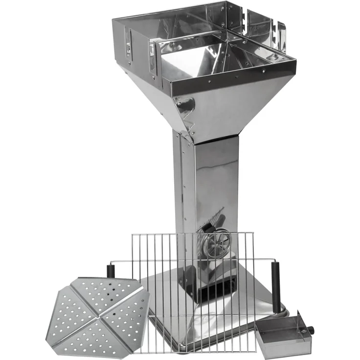 Design Säulengrill Trichtergrill Holzkohlegrill BBQ Edelstahl – Bild 1