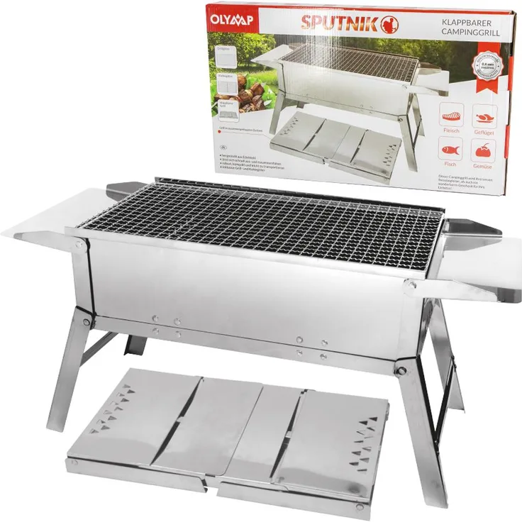 Mangal Edelstahl Schaschlik Grill Sputnik Klappbarer Campinggrill