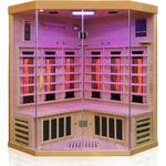 Dewello Infrarotkabine Infrarotsauna BRANDON 140cm x 140cm inkl. Vollspektrumstrahler, Bodenstrahler