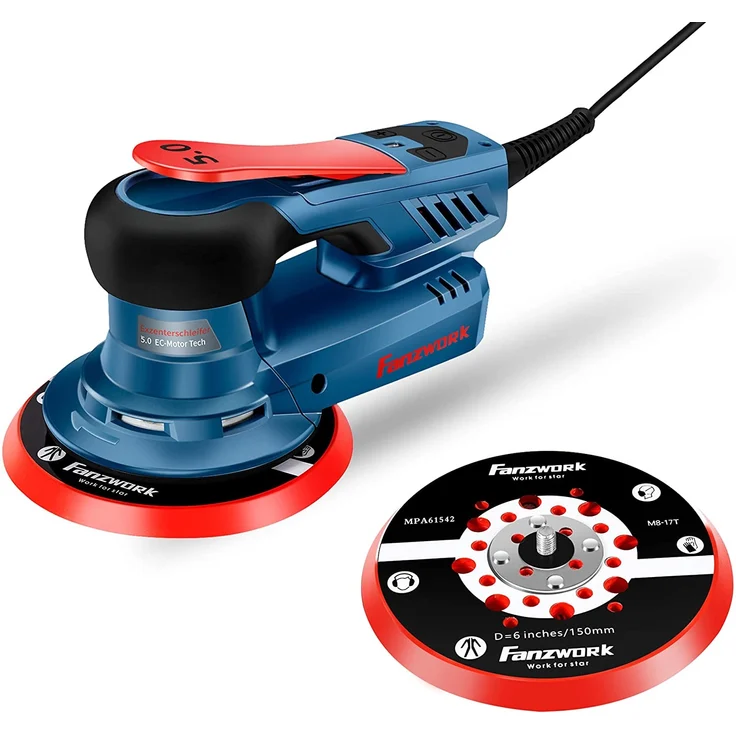 FANZTOOL 350W bürstenlosen Exzenterschleifer mit 150mm Schleifteller Klett. – Bild 1