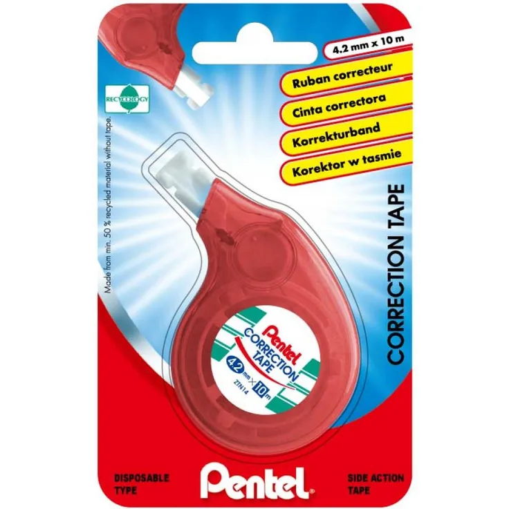 Pentel Korrekturroller XZTN14, Bandmaße: B4,2 mm x L10 m