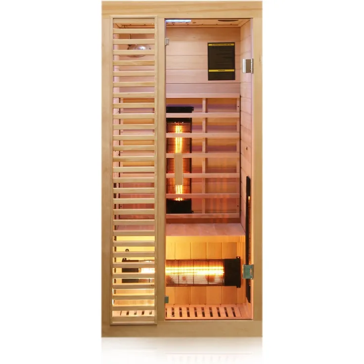 Dewello Infrarotkabine Infrarotsauna HAMLIN 90cm x 90cm inkl. Vollspektrumstrahler, Bodenstrahler