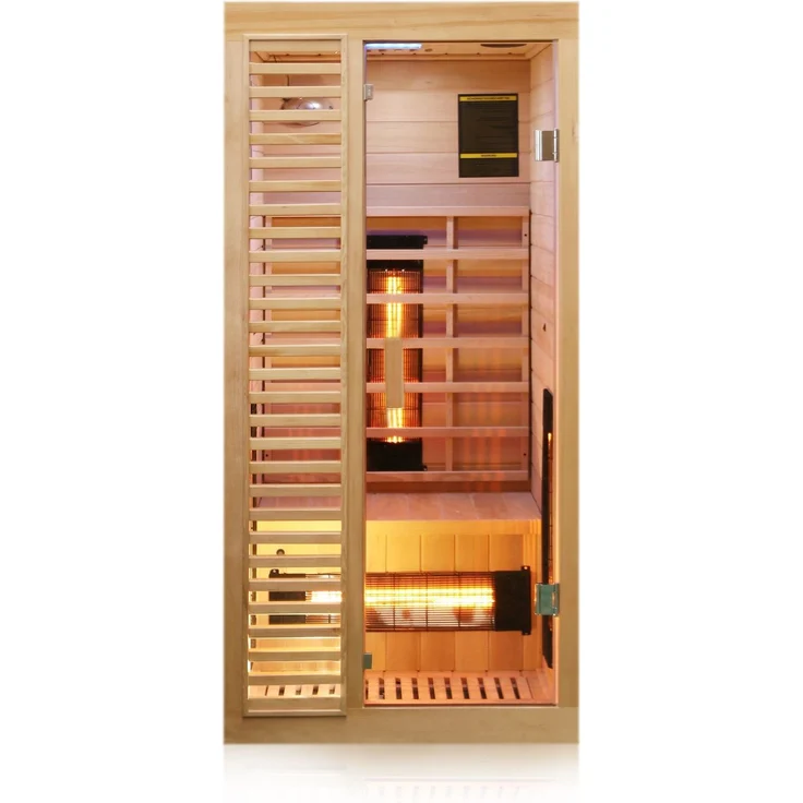Dewello Infrarotkabine Infrarotsauna HAMLIN 90cm x 90cm inkl. Vollspektrumstrahler, Bodenstrahler – Bild 1