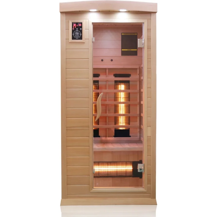 Dewello Infrarotkabine Infrarotsauna PIERSON 90cm x 90cm inkl. Vollspektrumstrahler, Bodenstrahler – Bild 1