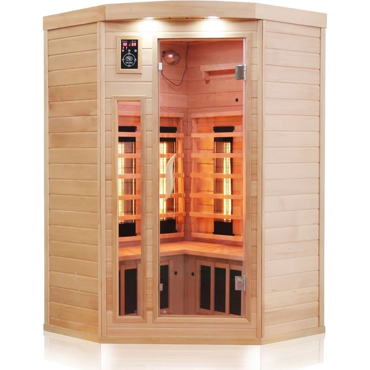 Dewello Infrarotkabine Infrarotsauna LAKEFIELD 140cm x 140cm inkl. Vollspektrumstrahler, Bodenstrahler – Bild 1