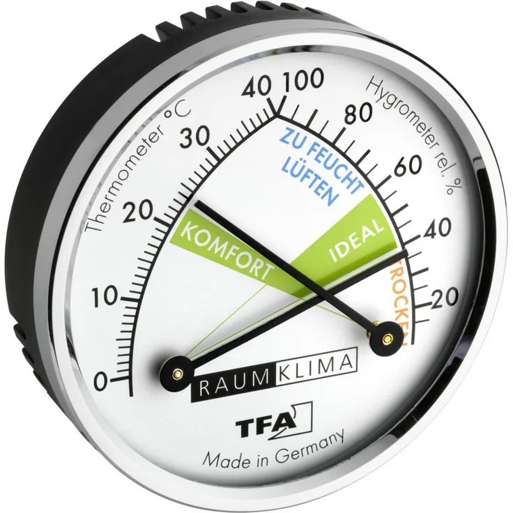TFA 45.2024 Analoges Thermo-Hygrometer mit Metallring