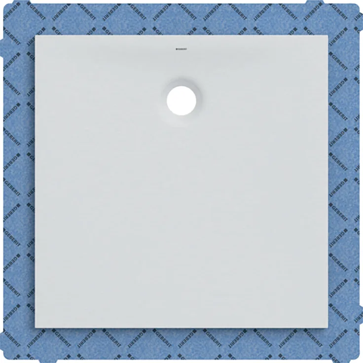 Geberit quadratische Duschwanne Olona 120x120 cm, Höhe 4 cm, Ablauf hinten mittig, weiß- matt - 550.903.00.1