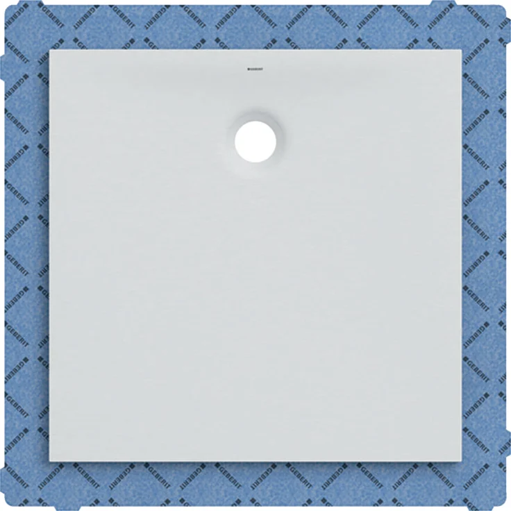 Geberit quadratische Duschwanne Olona 120x120 cm, Höhe 4 cm, Ablauf hinten mittig, weiß- matt - 550.903.00.1