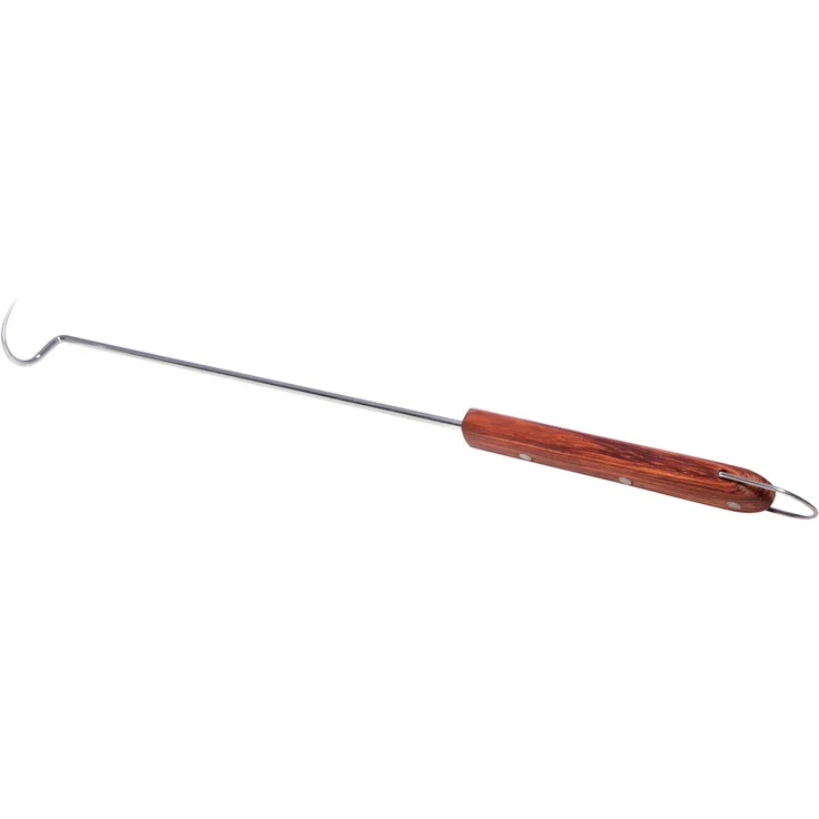 Allgrill Grillhaken Fleischhaken aus Edelstahl mit Rosenholzgriff 47 cm