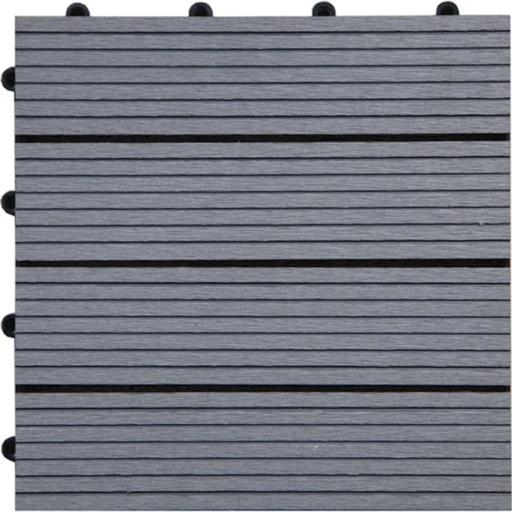 WOODTEX WPC Terrassenfliese Basic Hellgrau – Bild 1