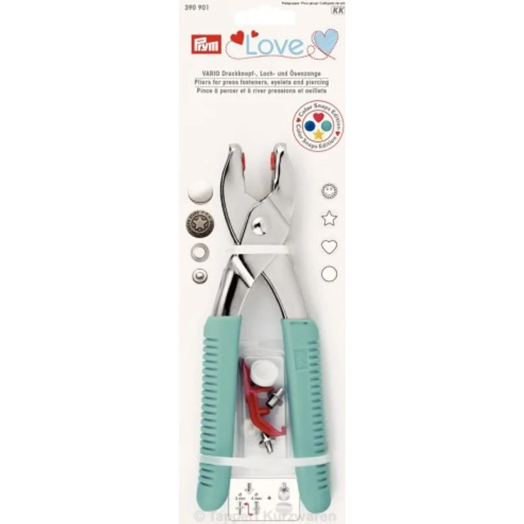 Prym 39090x Vario - Zange, Loch- und Ösenzange : 390901 LOVE Türkis – Bild 1