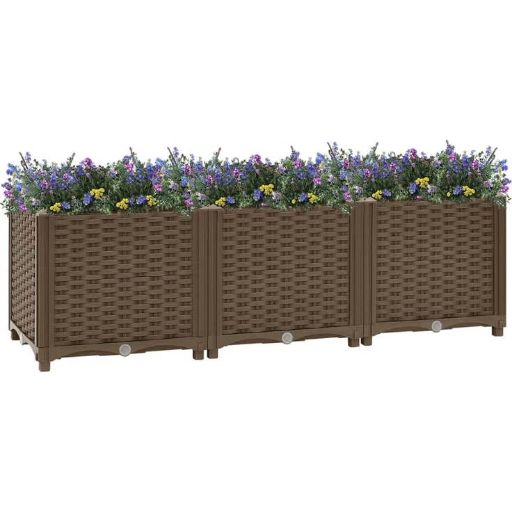 vidaXL Hochbeet 120x40x38 cm Polypropylen braun – Bild 1