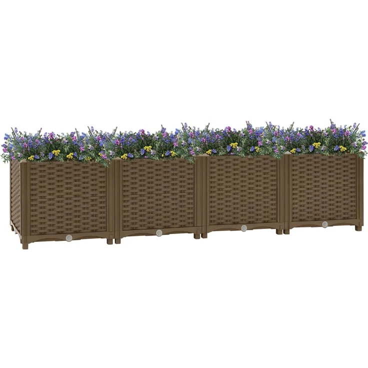 vidaXL Hochbeet 160x40x38 cm Polypropylen braun – Bild 1