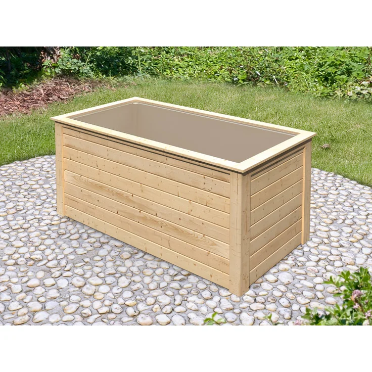 KARIBU Hochbeet 28 mm naturbelassen mit opt. Schrankoption 4010090833262