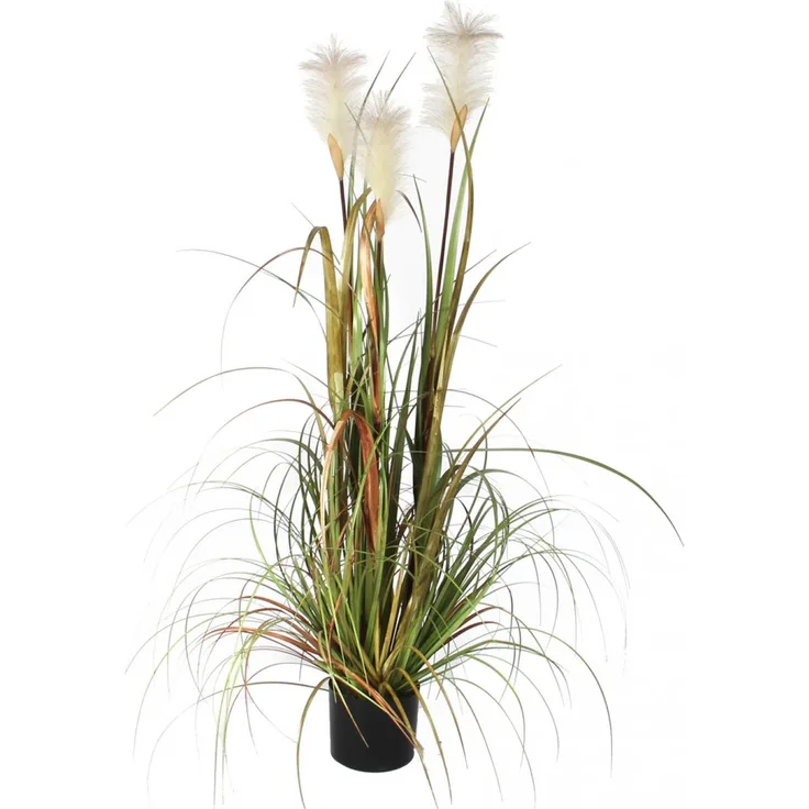 Mica Kunstpflanze Federgras Foxtail im Topf grün, 120 x 45 cm