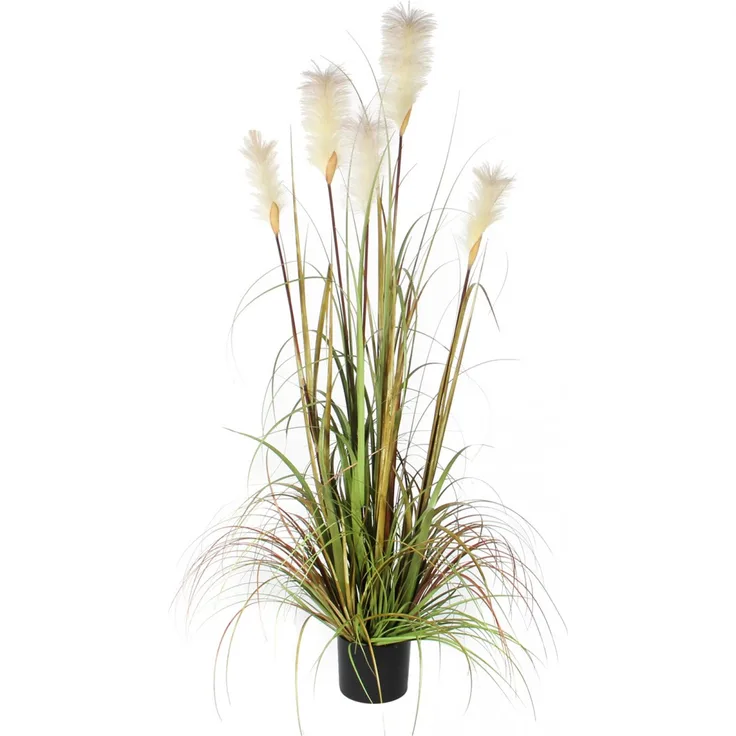 Mica Kunstpflanze Federgras Foxtail im Topf grün, 150 x 70 cm