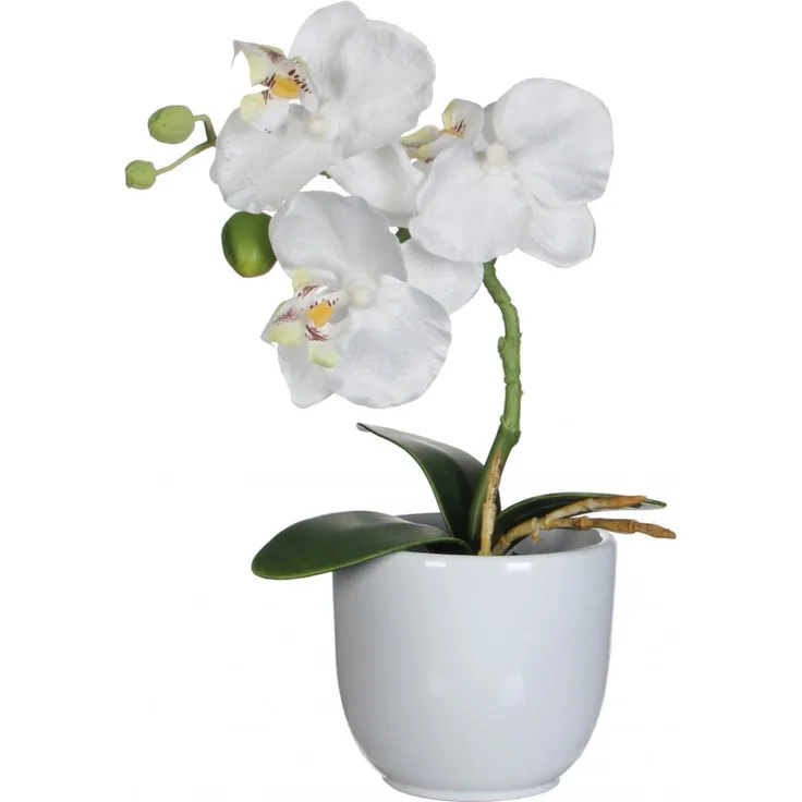 Mica Kunstpflanze Phalaenopsis im Topf weiß, 26 x
