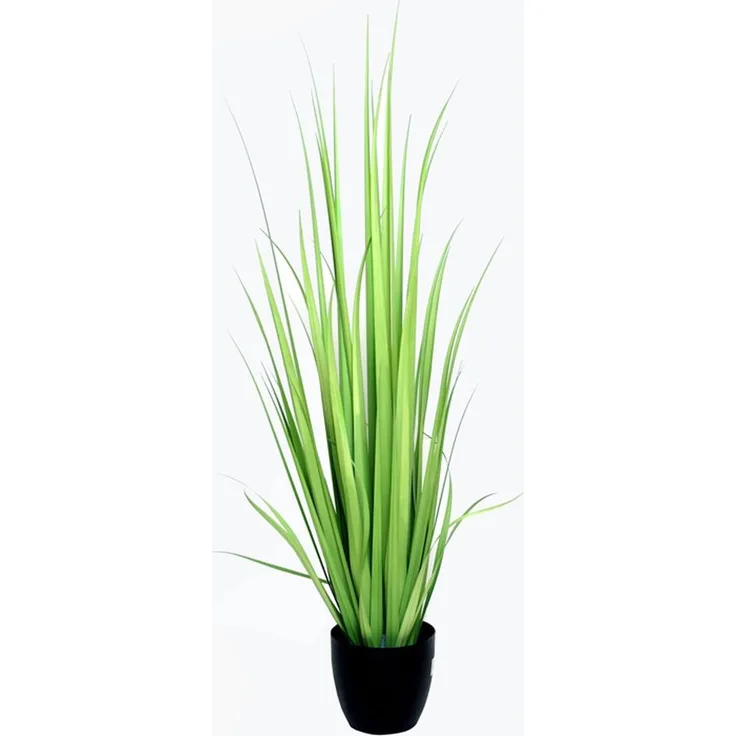 Kunstgras im Topf 120cm grün Dekopflanze Dekogras Ziergras Gräser Gras