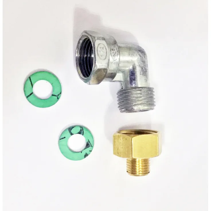 Übergang 1/2R x 1/4lks Gas Adapter Messing + Verbindungswinkel 90° 1/2 Rechts