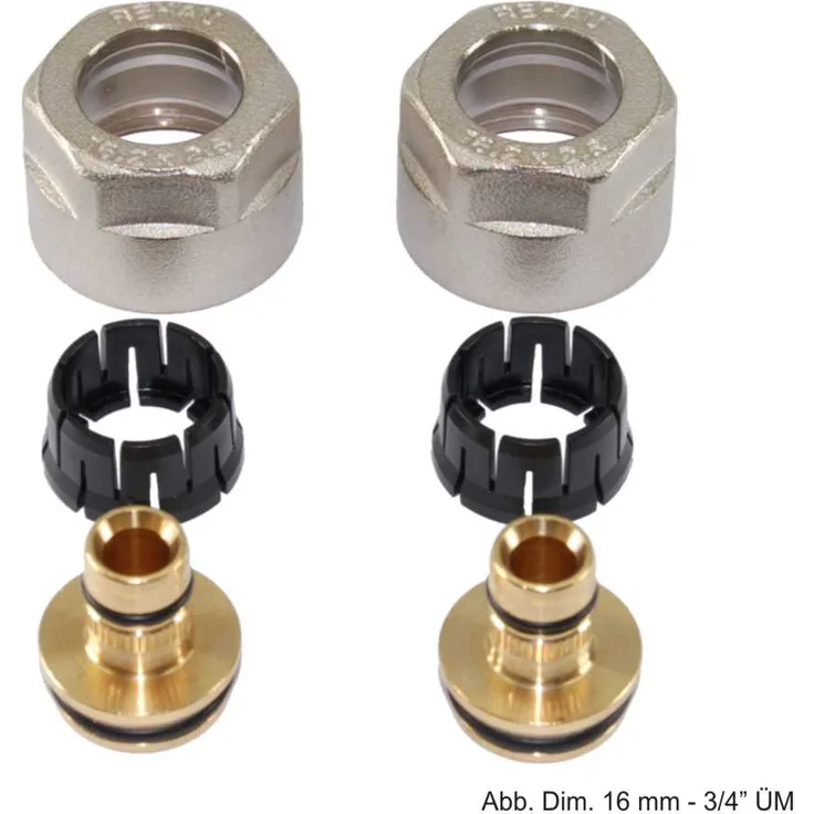 Rehau Rautitan Klemmringverschraubungs-Set stabil, 16 x 2,6 mm x 3/4