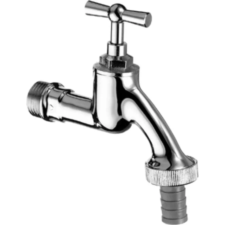 Auslaufventil mit Knebelgriff und Schlauchverschraubung DN 15, 1/2, matt verchromt