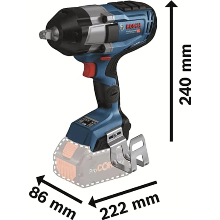 Bosch Professional GDS 18V-1000 C Akku-Drehschlagschrauber BITURBO Anziehmoment 1000 Nm Losbrechmoment 1600 Nm ohne Akku & Lader, inkl. GCY 42 & L-BOXX 136 – Bild 3