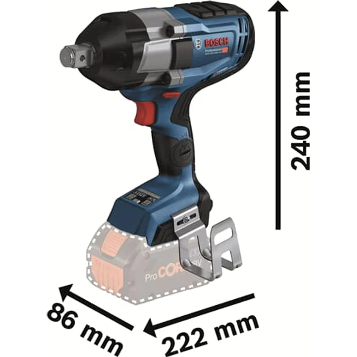 Bosch Professional GDS 18V-1050 HC Akku-Drehschlagschrauber BITURBO Anziehmoment 1050 Nm Losbrechmoment 1700 Nm 18V Li-Ion ohne Akku – Bild 2