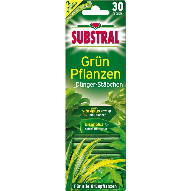 SUBSTRAL® Dünger-Stäbchen für Grünpflanzen, 30 Stück