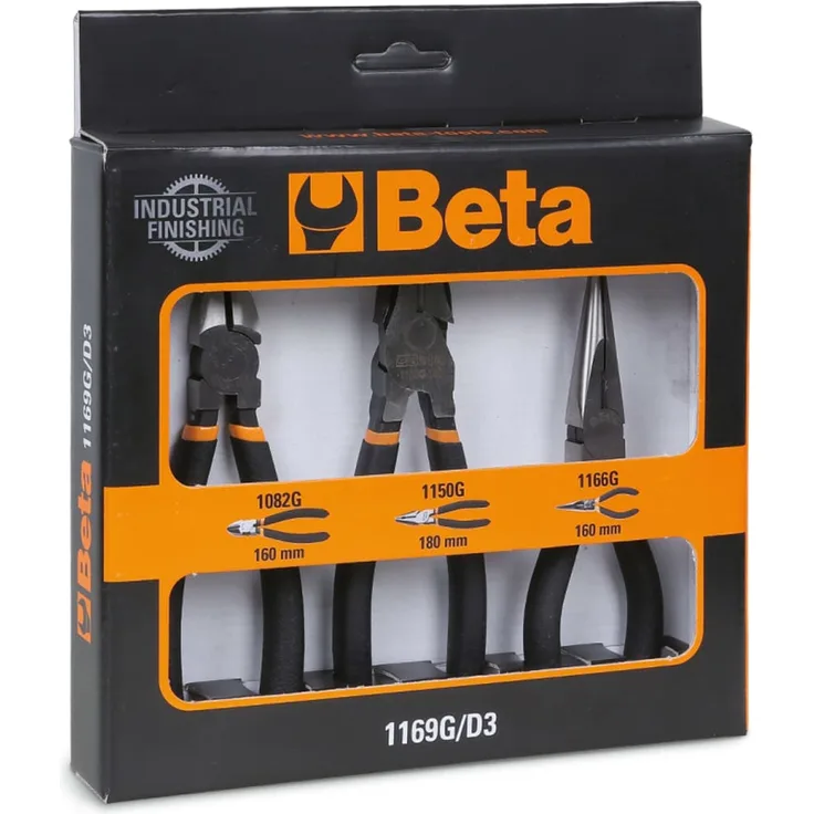 Beta Tools 3-tlg. Zangen-Set 1169G/D3 mit PVC-beschichteten Griffen