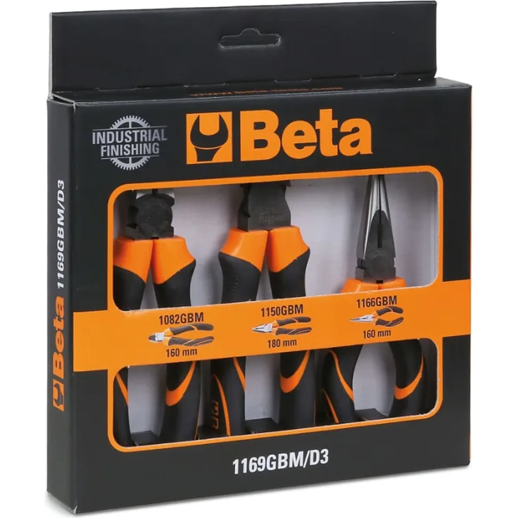 Beta Tools 3-tlg. Zangen-Set 1169GBM/D3 mit Bi-Material-Griffen