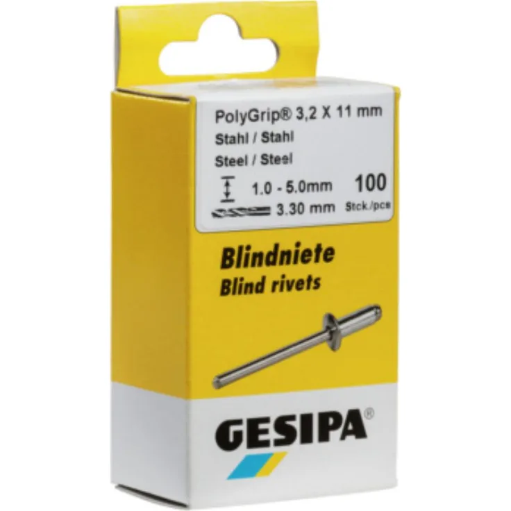 GESIPA Blindniete Alu/Stahl 5x10 mm Mini-Pack mit 50 Stück