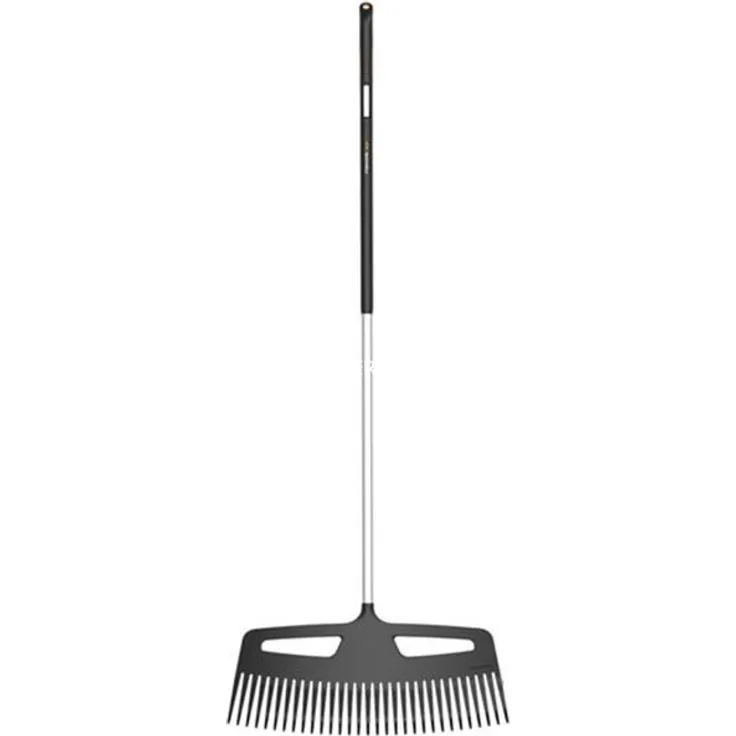 Fiskars Xact Ergonomic Laubbesen XXL Besen, Rechen, schwarz, Aluminium, 63cm