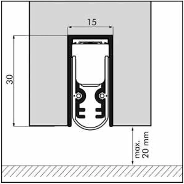 Ellen Türbodendichtung Soundproof si, 833 mm z. Einn. m. Montagew.