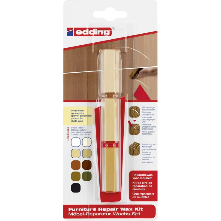 edding Möbel-Reparaturwachs-Set 8901 fichte-kiefer – Bild 1