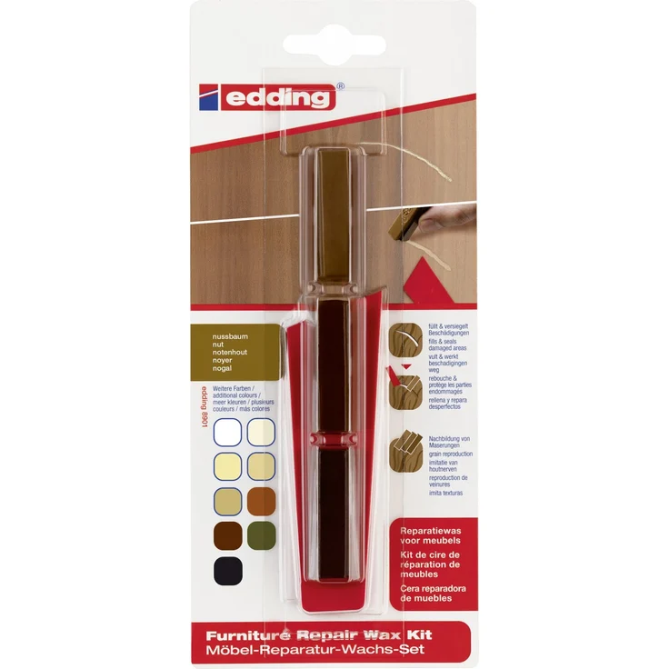 edding Möbel-Reparaturwachs-Set 8901 nussbaum – Bild 1