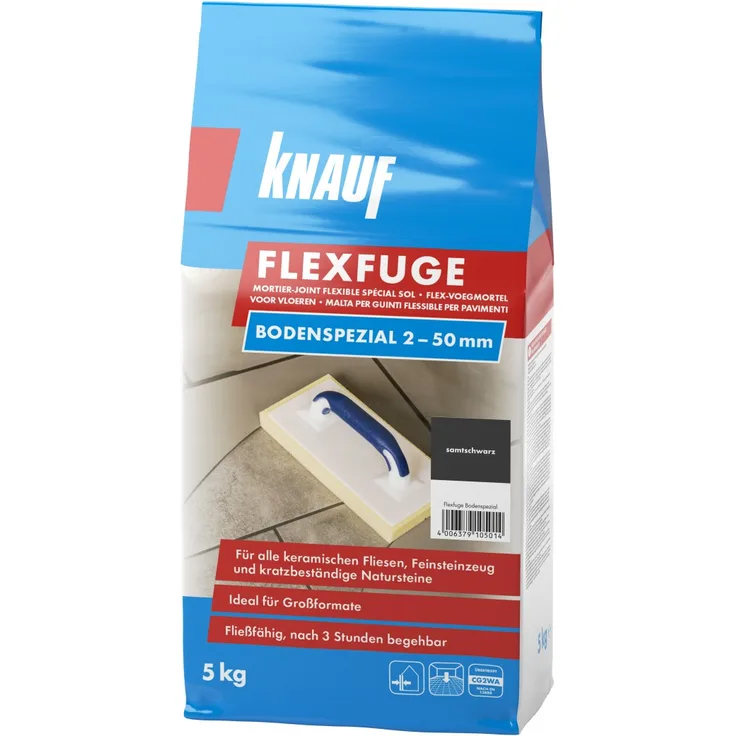 Knauf Fugenmörtel Flexfuge Bodenspezial 5 kg samtschwarz