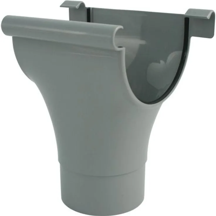 Marley Rinnenstutzen NW 100/75 mm, halbrund, grau