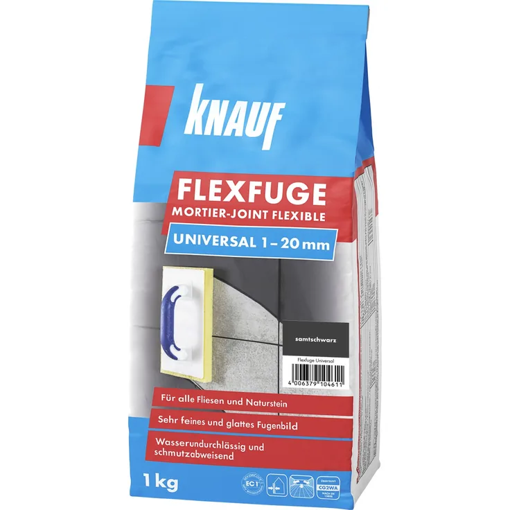 Knauf Fugenmörtel Flexfuge Universal samtschwarz 1