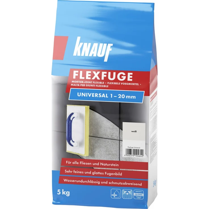 Knauf Fugenmörtel Flexfuge Universal weiß 5 kg – Bild 1