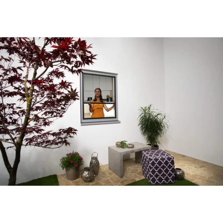 Primaster Insektenschutz-Plissee anthrazit 130 x