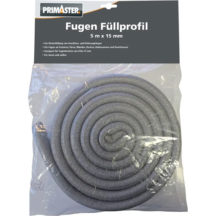 Primaster PE-Fugenfüllprofil grau, 5 m x 15 mm