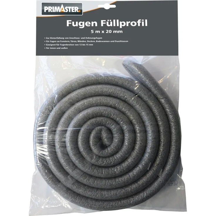 Primaster PE-Fugenfüllprofil grau, 5 m x 20 mm