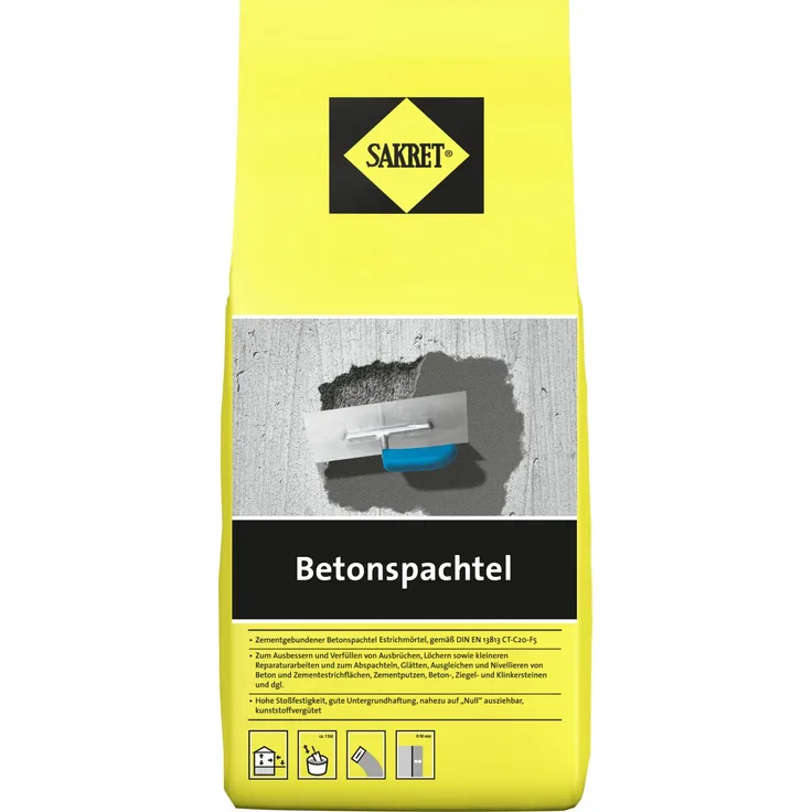 Sakret Betonspachtel 5 kg Beutel grau