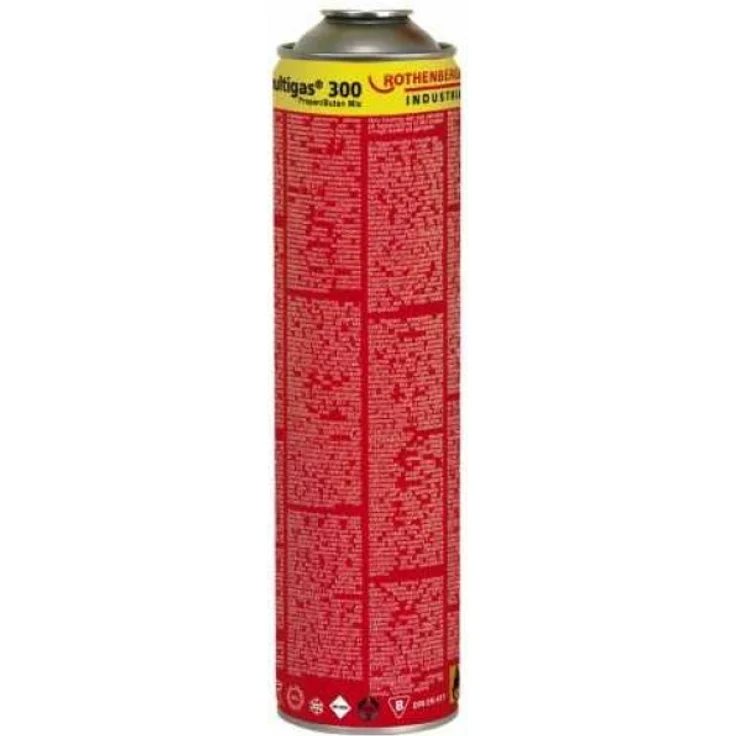 Rothenberger Industrial Multigas 300 Gas Kartusche, Anschluss: 7/16“ EU Norm EN 417 selbstverschließend, 35510