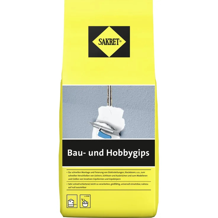 Sakret Bau- und Hobbygips 5 kg Beutel weiß