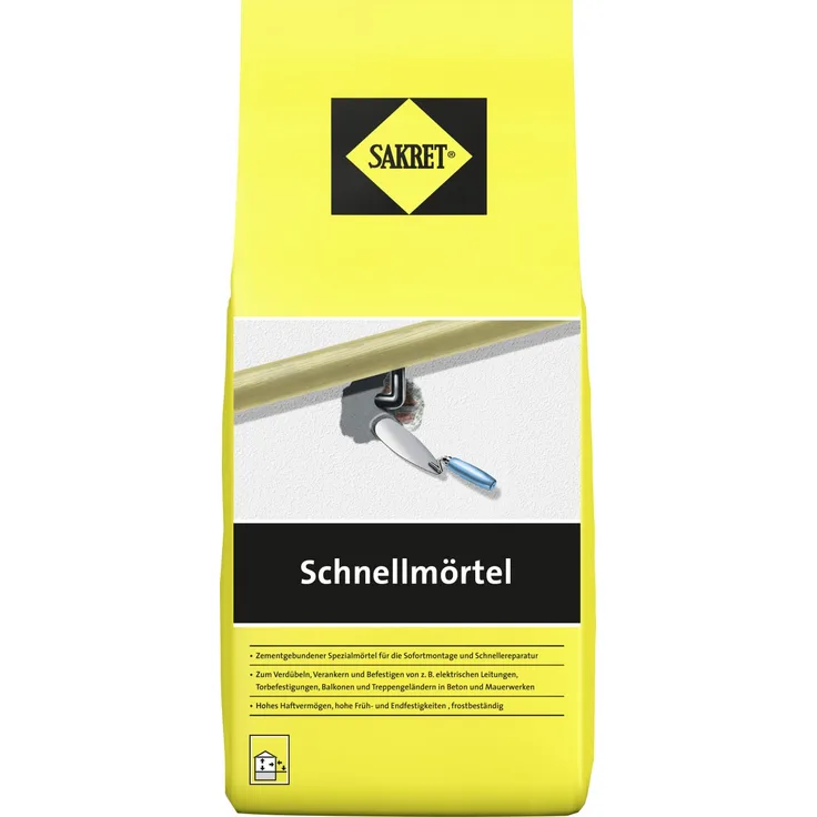 Sakret Schnellmörtel 1 kg Beutel grau