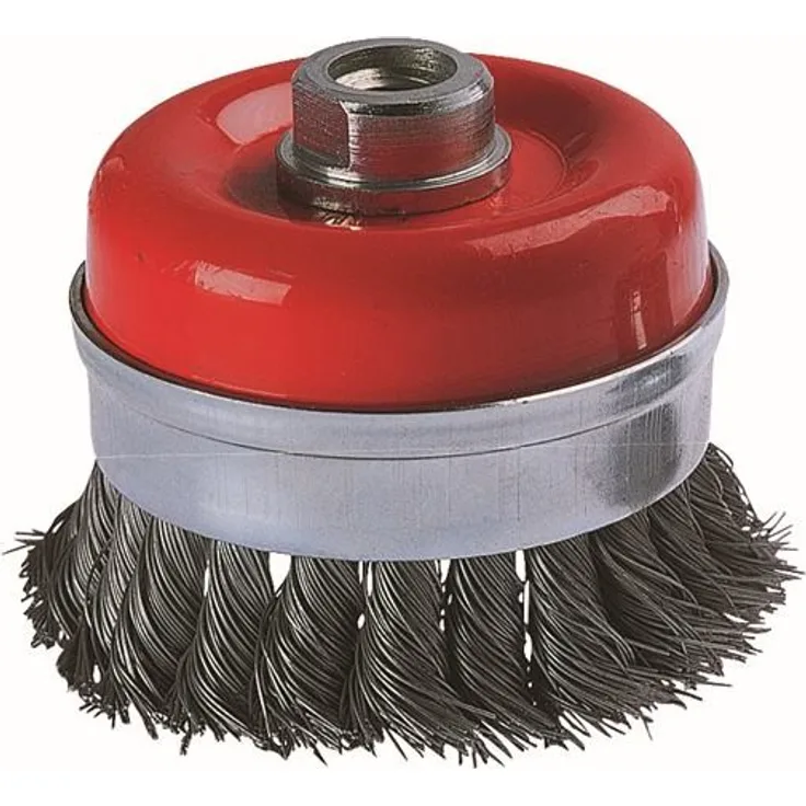 Wolfcraft Topfdrahtbürste Ø 100 mm, gezopft, M14,