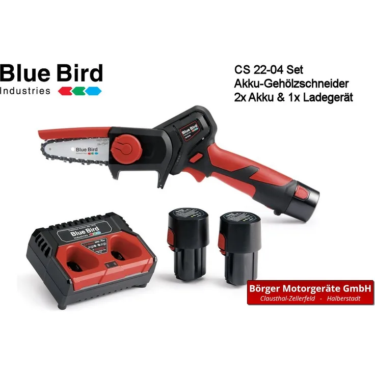 Blue Bird Akku-Gehölzschneider CS 22-04 Set mit 2 Akkus und 1 Ladegerät