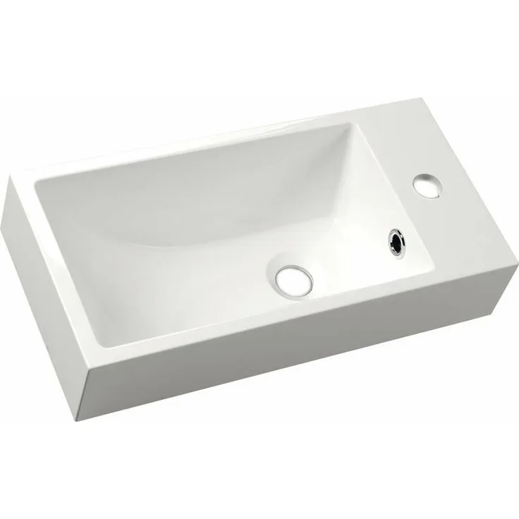 HAK ARIANA Gussmarmor-Waschtisch 50x10x25 cm, rechts, weiß